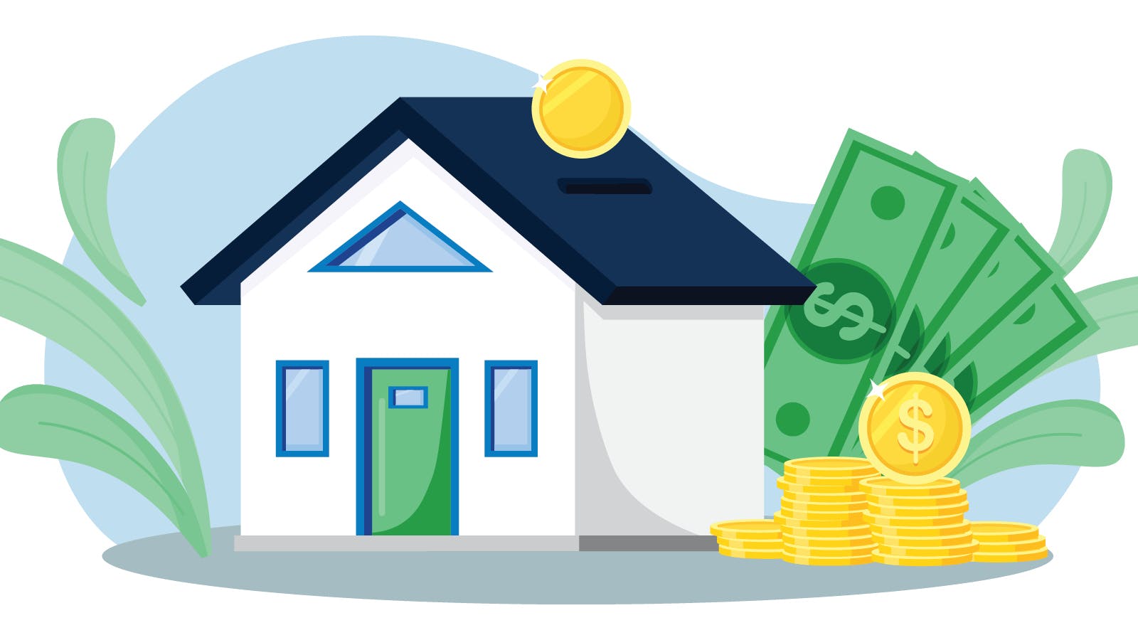 Is it smart to buy a house right now? This vector graphic shows a home that is designed to look like a piggy bank.